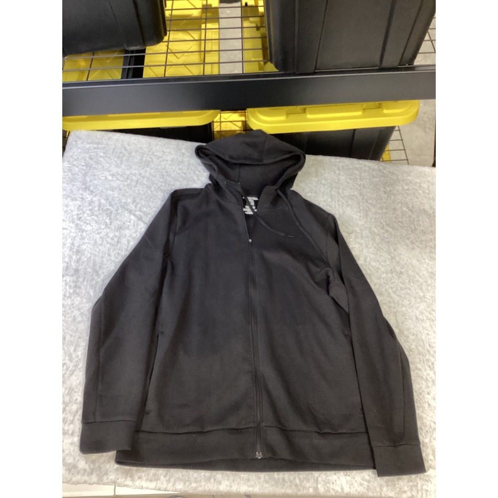 Members Mark Mens Active Full Zip Hoodie Black Large Athletic Jacket CS3538